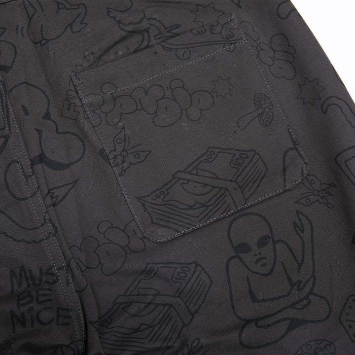 Pantaloneta NERM DOODLE TWILL (CHOCOLATE)