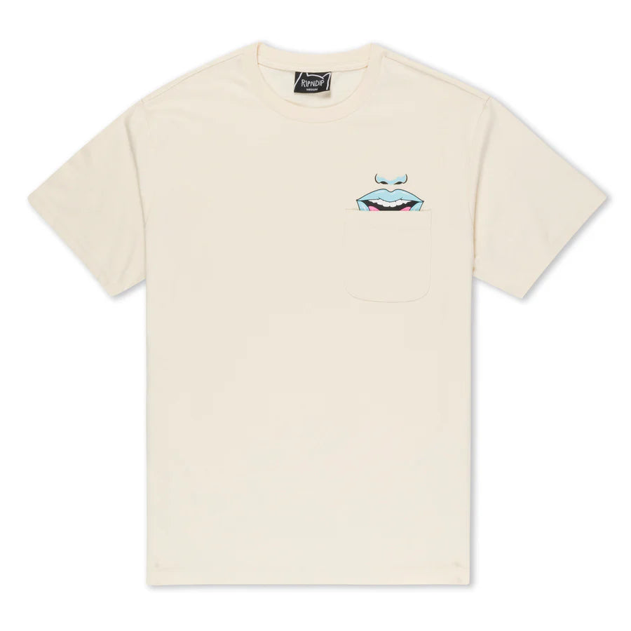 PLAYERA TAKE YOUR MEDS POCKET (NATURAL)