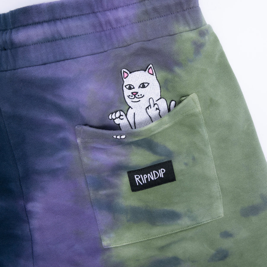 Pantaloneta RIPNDIP RUBBER LOGO SWEATSHORTS (SAGE/SLATE TIE DYE)