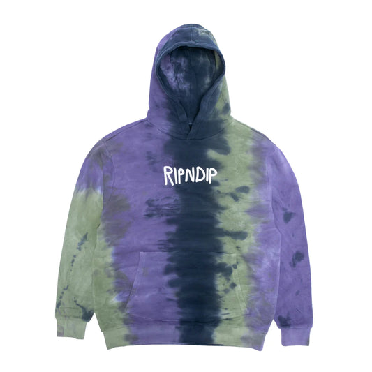 HOODIE RIPNDIP RUBBER LOGO (SAGE/SLATE TIE DYE)