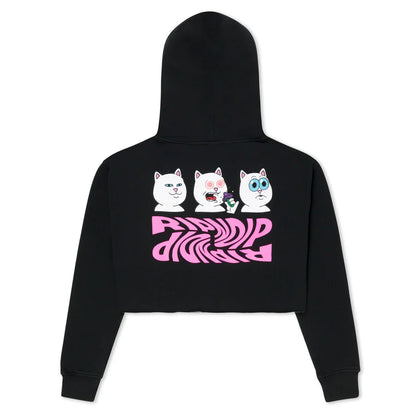 HOODIE SHROOM DIET CROPPED (NEGRO)