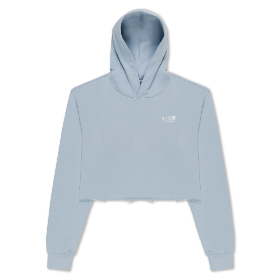 HOODIE GREAT WAVE CROPPED (POWDER BLUE)