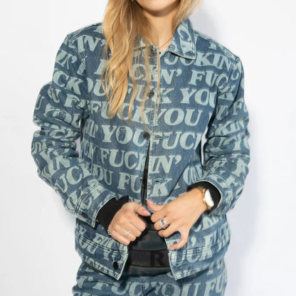 FUCKIN FUCK DENIM JACKET (MEDIUM WASHED)
