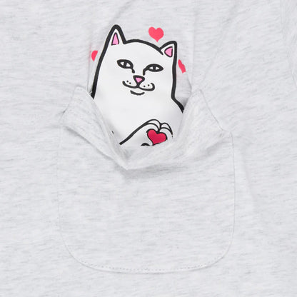 PLAYERA NERMAL LOVES POCKET  (ASH HEATHER)