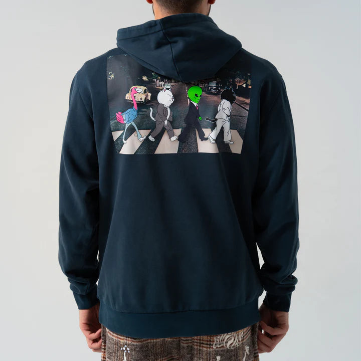 HOODIE CROSSWALK  (NAVY VINTAGE WASH)