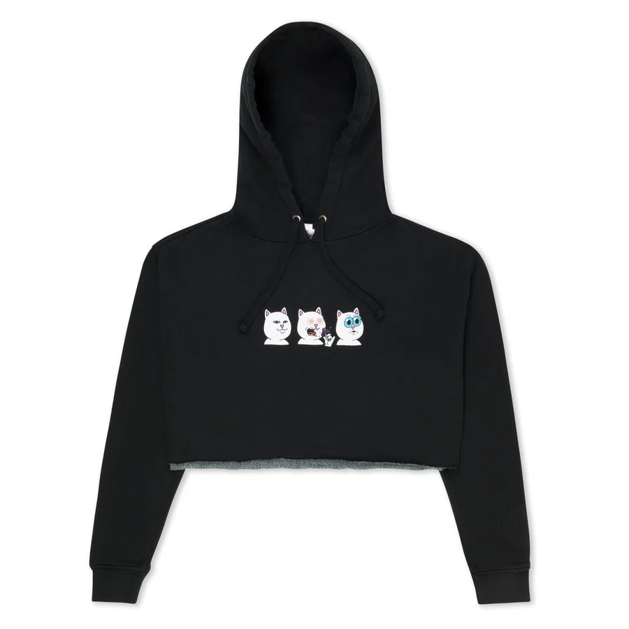 HOODIE SHROOM DIET CROPPED (NEGRO)