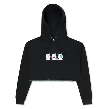 HOODIE SHROOM DIET CROPPED (NEGRO)