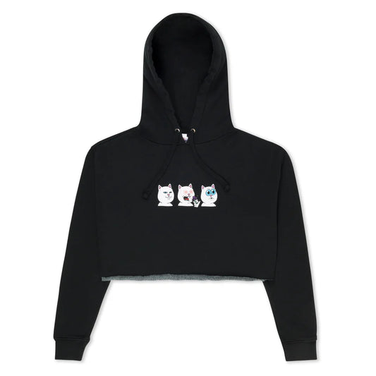 HOODIE SHROOM DIET CROPPED (NEGRO)