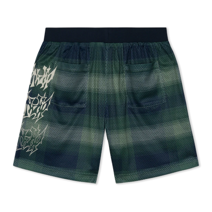 SHORT SLATER MESH (NAVY / FOREST PLAID)