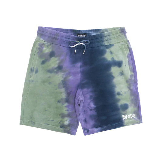 Pantaloneta RIPNDIP RUBBER LOGO SWEATSHORTS (SAGE/SLATE TIE DYE)
