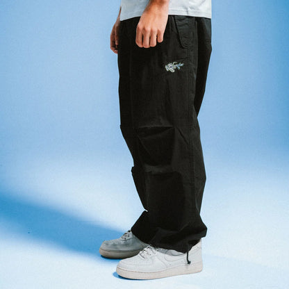 PANTALÓN CON CORDÓN CICLÓN (NEGRO)