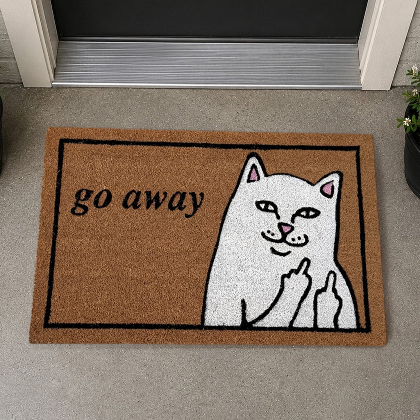 ALFOMBRA GO AWAY DOOR MAT (BROWN)