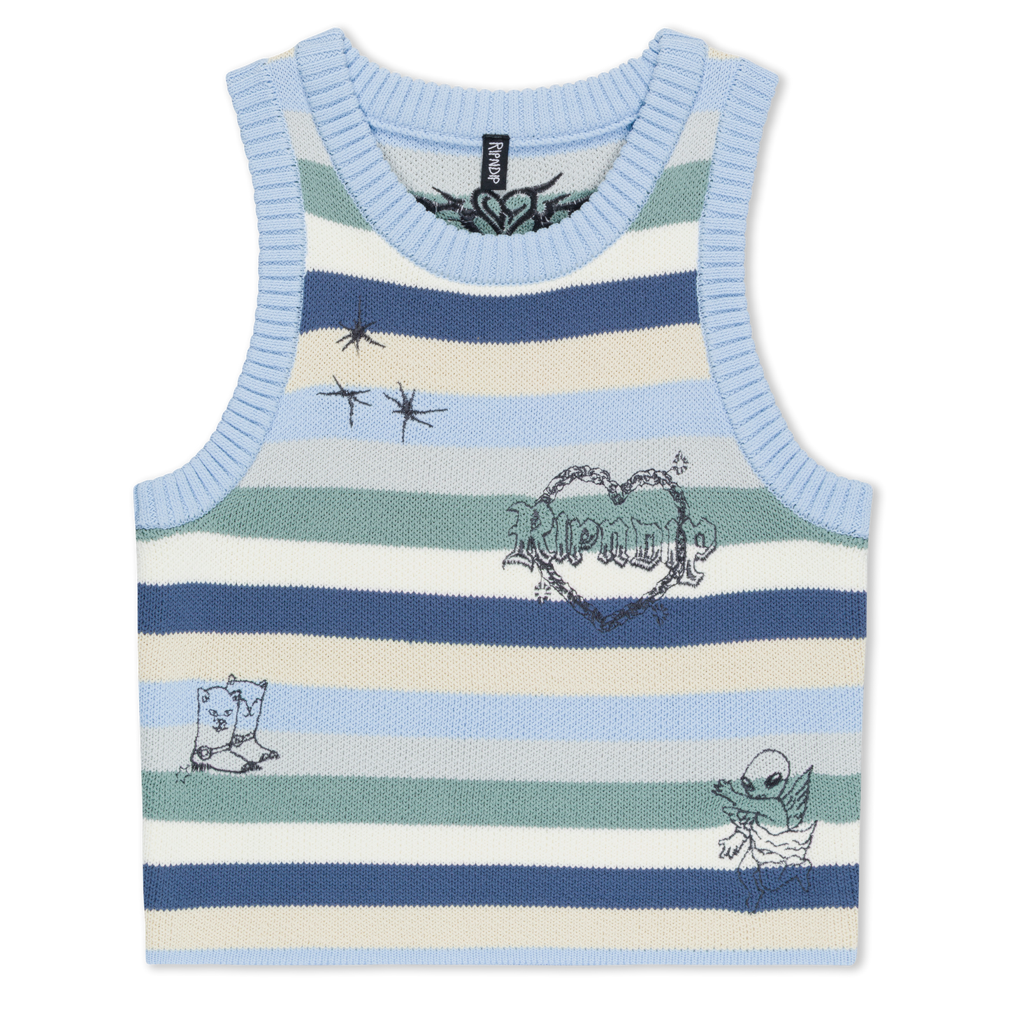 CROPPED WESTSIDE CROCHET TANK (POWDER BLUE )