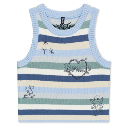 CROPPED WESTSIDE CROCHET TANK (POWDER BLUE )