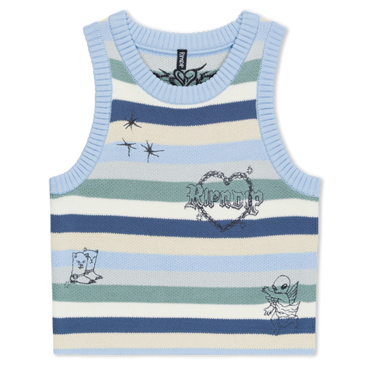 CROPPED WESTSIDE CROCHET TANK (POWDER BLUE )