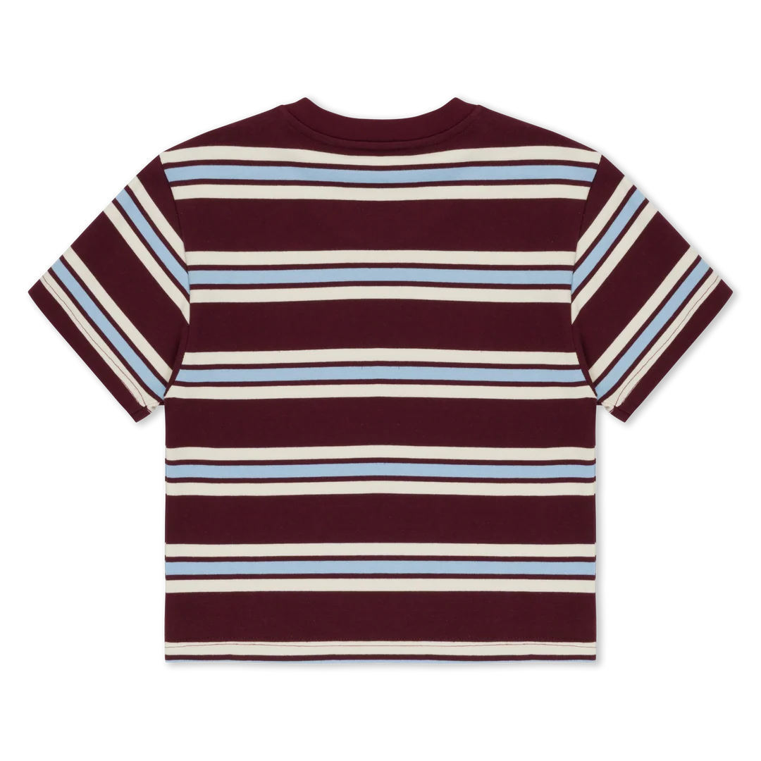 LORD NERMAL CROPPED BABY POCKET TEE (BROWN STRIPES)