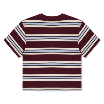 LORD NERMAL CROPPED BABY POCKET TEE (BROWN STRIPES)