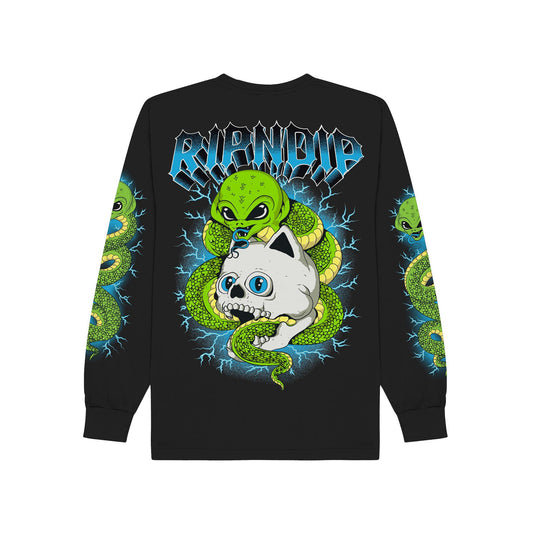 PLAYERA L/S SKULL AND BONES (NEGRO)