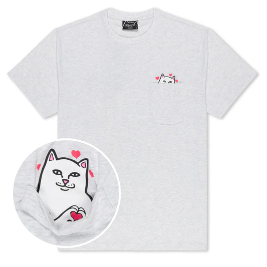 PLAYERA NERMAL LOVES POCKET  (ASH HEATHER)