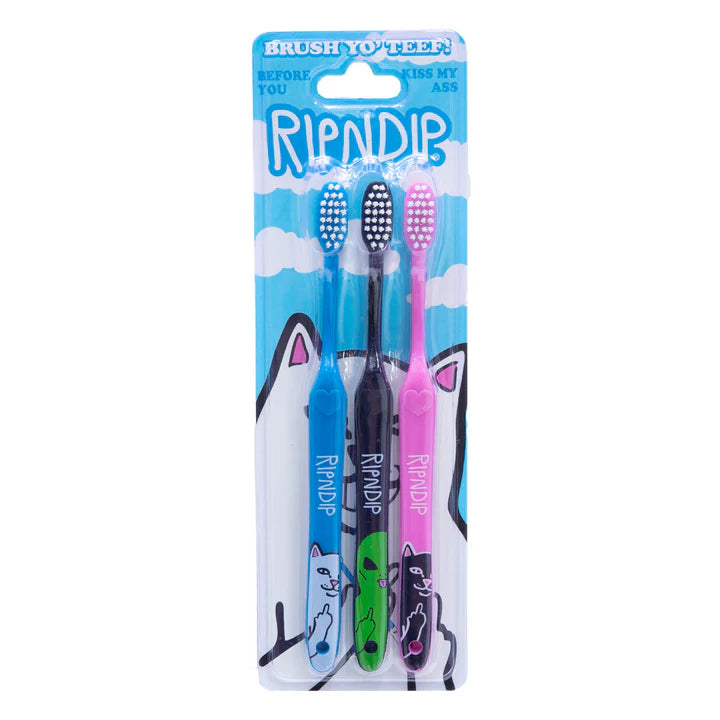 PAQUETE DE 3 CEPILLOS DE DIENTES PERSONAJES RIPNDIP (MULTI)