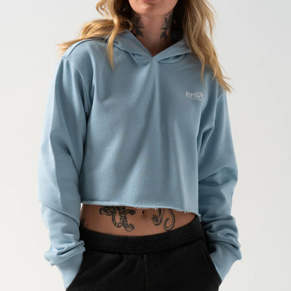 HOODIE GREAT WAVE CROPPED (POWDER BLUE)