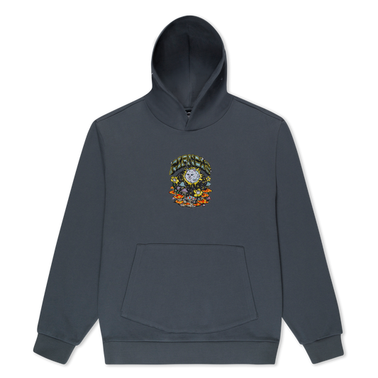 HOODIE CON CAPUCHA DOBLE FIND UR WAY HOME (CHARCOL MINERAL WASH)