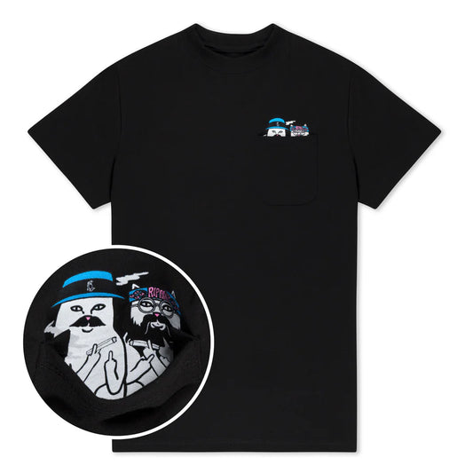 PLAYERA CHEECH AND NERM POCKET (NEGRO)