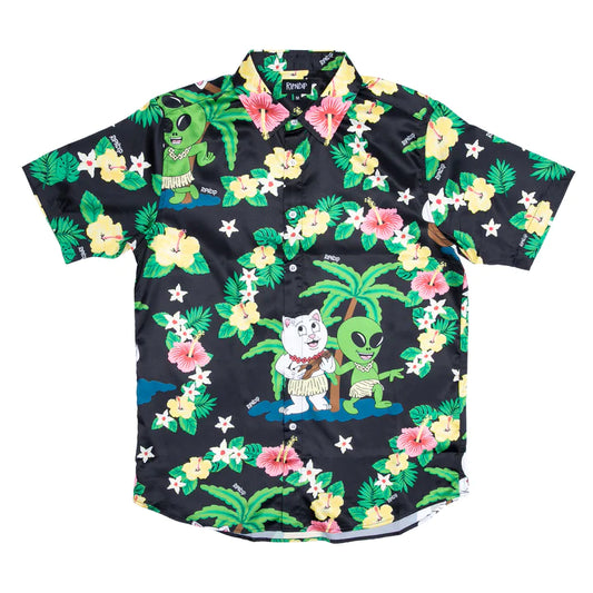 Camisa ALOHA NERM SLEEVE BUTTON UP (BLACK)