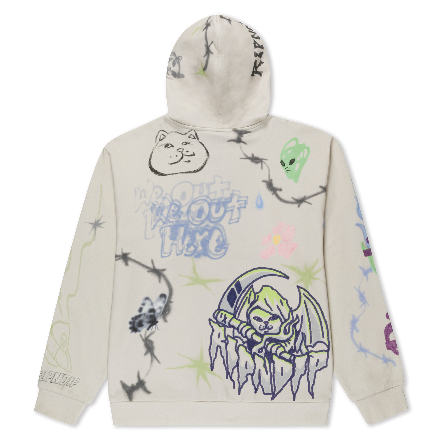 HOODIE CON CREMALLERA GOOSEBUMPS (HUESO)
