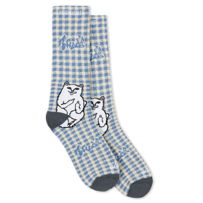 CALCETINES LORD NERMAL (LIGHT BLUE CHECKER)