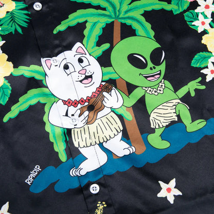 Camisa ALOHA NERM SLEEVE BUTTON UP (BLACK)
