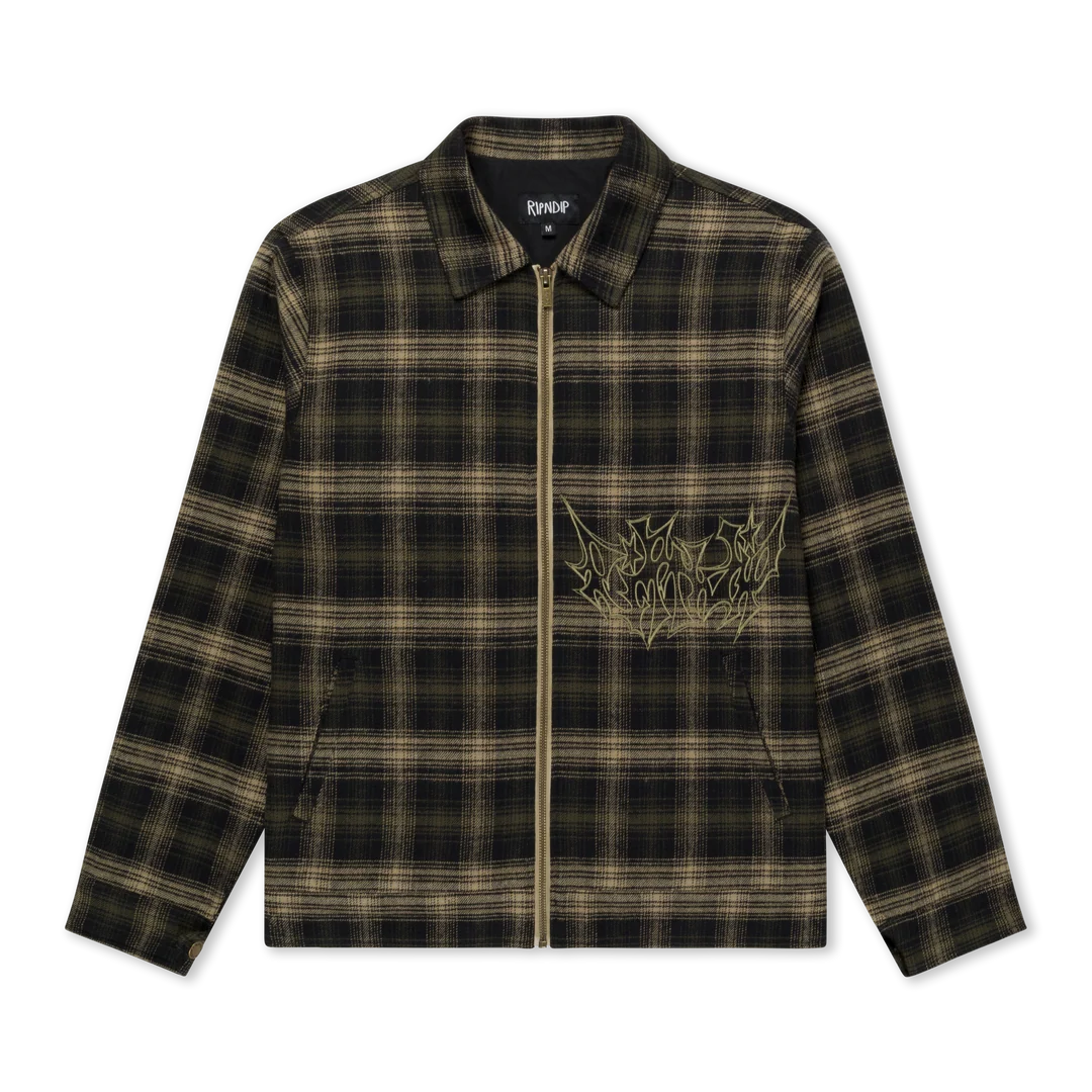 SLATER WORK JACKET (NAVY / FOREST PLAID)