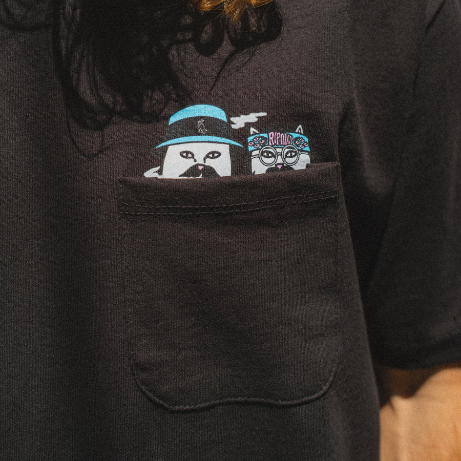 PLAYERA CHEECH AND NERM POCKET (NEGRO)