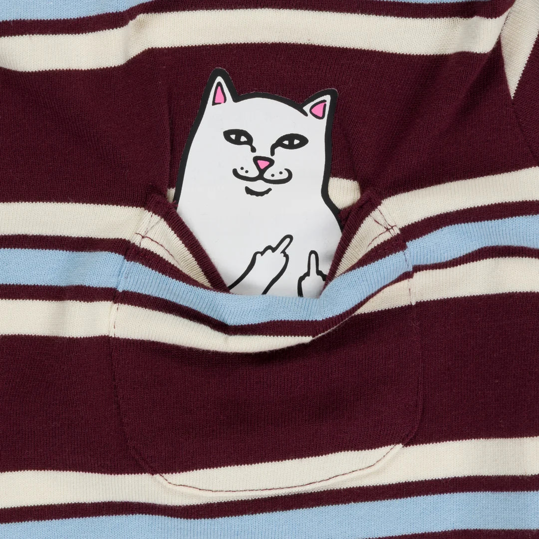 LORD NERMAL CROPPED BABY POCKET TEE (BROWN STRIPES)