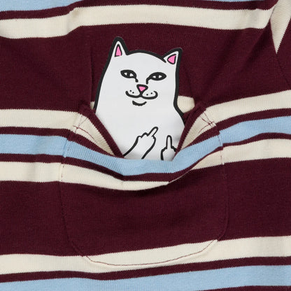 LORD NERMAL CROPPED BABY POCKET TEE (BROWN STRIPES)