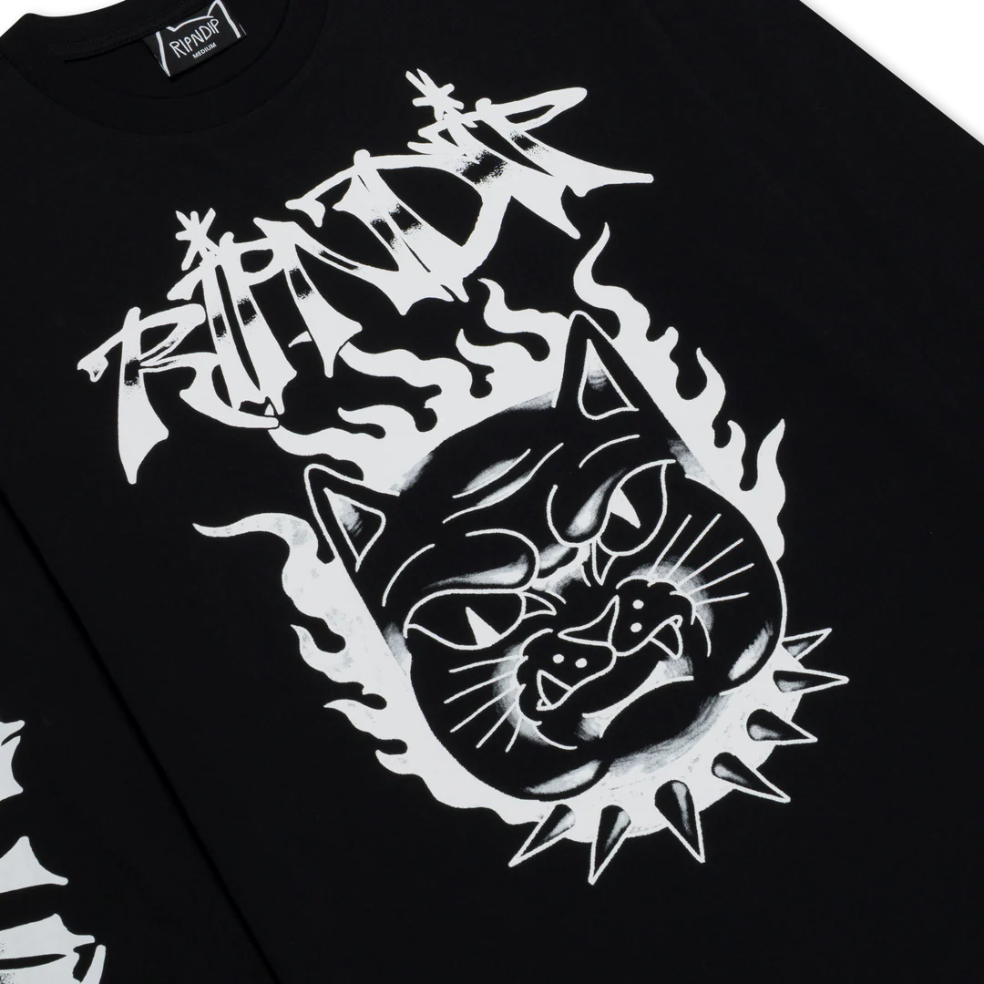 PLAYERA L/S THE HAPPIEST CAT (NEGRO)