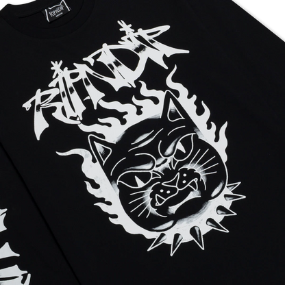 PLAYERA L/S THE HAPPIEST CAT (NEGRO)