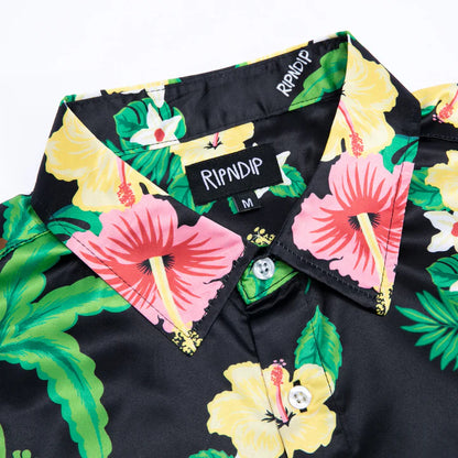 Camisa ALOHA NERM SLEEVE BUTTON UP (BLACK)
