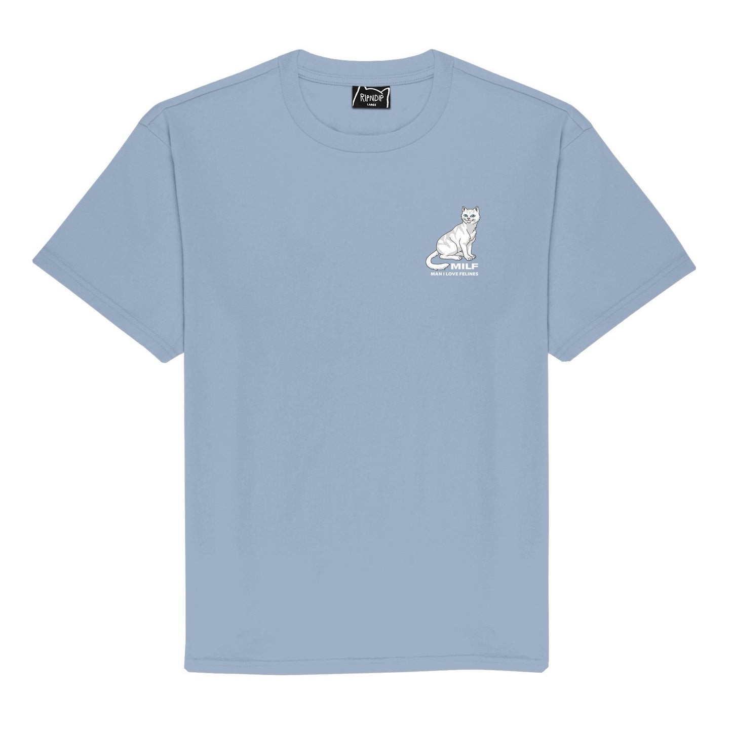 PLAYERA MAN I LOVE FELINES (POWDER BLUE)