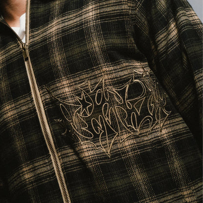 SLATER WORK JACKET (NAVY / FOREST PLAID)