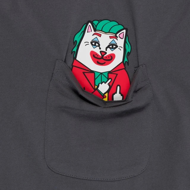PLAYERA POCKET WHY SO NERMAL? (CHARCOAL)