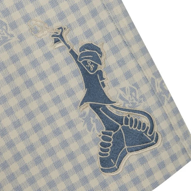 HARD IN DA PAINT WIDE FIT SHORTS (LIGHT BLUE CHECKER)