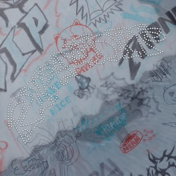 CROP TP MARKER LONG SLEEVE MESH  (CHARCOAL)