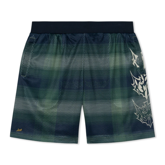 SHORT SLATER MESH (NAVY / FOREST PLAID)