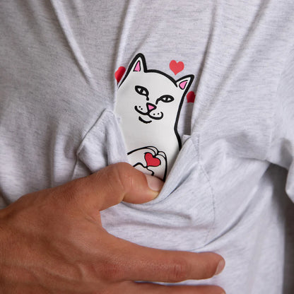 PLAYERA NERMAL LOVES POCKET  (ASH HEATHER)