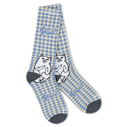 CALCETINES LORD NERMAL (LIGHT BLUE CHECKER)