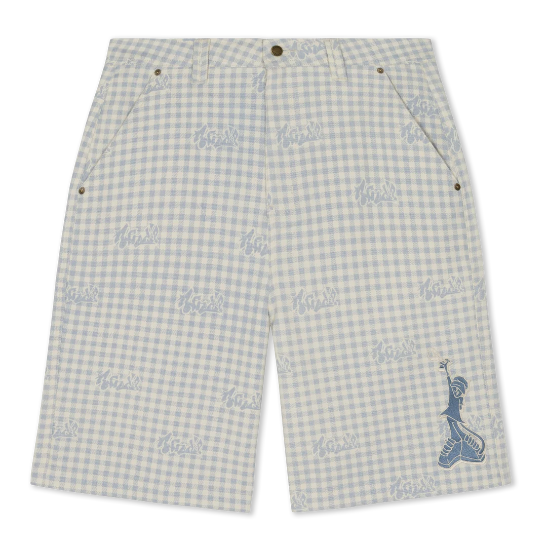 HARD IN DA PAINT WIDE FIT SHORTS (LIGHT BLUE CHECKER)