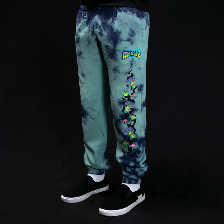 SWEAT PANT PSYCHEDELIC GARDEN (NAVY/AQUA LIGHTNING WASH)