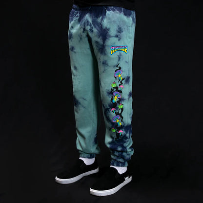 SWEAT PANT PSYCHEDELIC GARDEN (NAVY/AQUA LIGHTNING WASH)