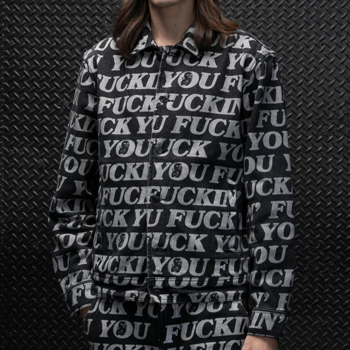 FUCKIN FUCK DENIM JACKET (BLACK)